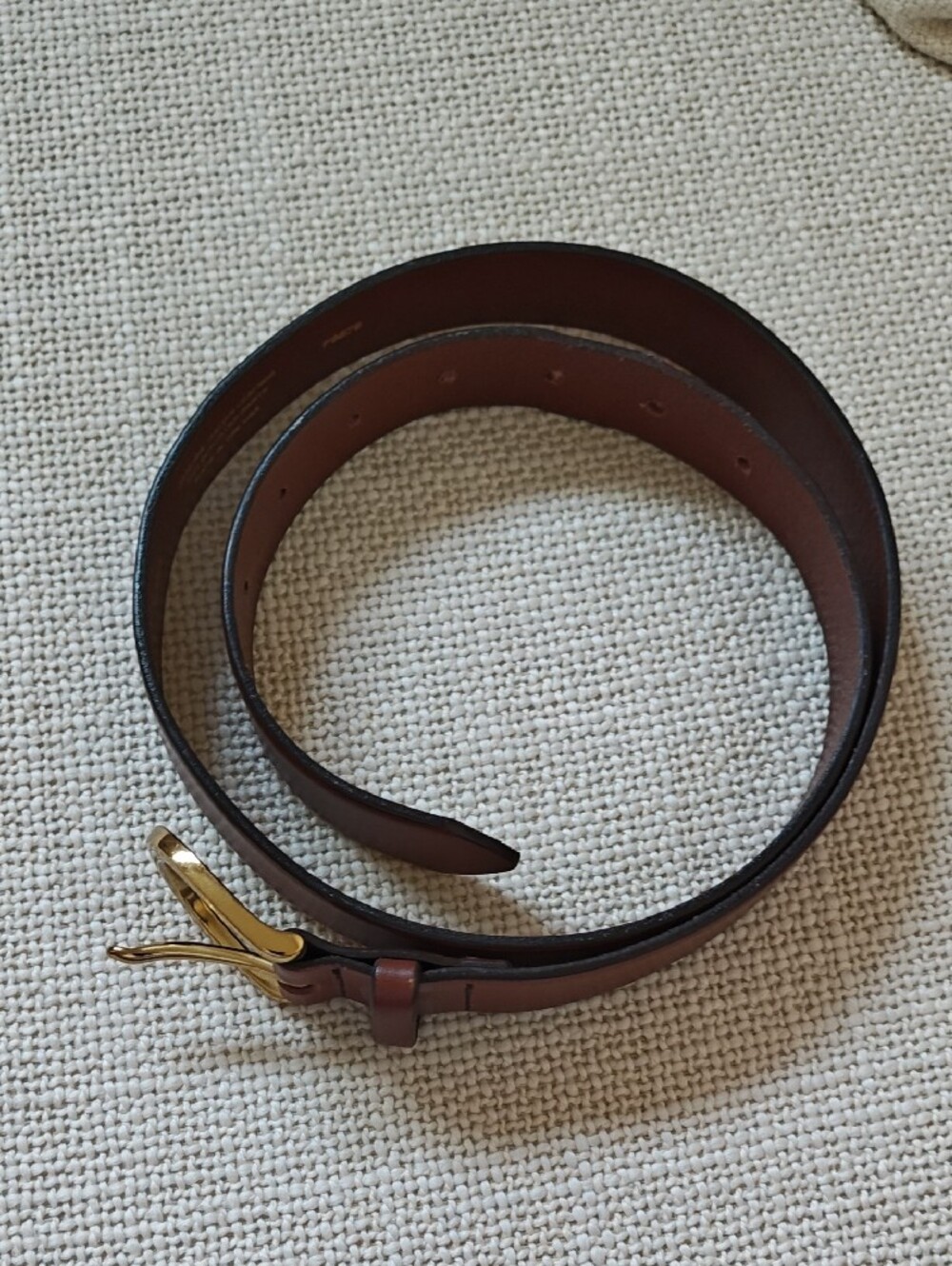 J. Crew Brown Leather Belt with Gold Buckle - Picture 6 of 6